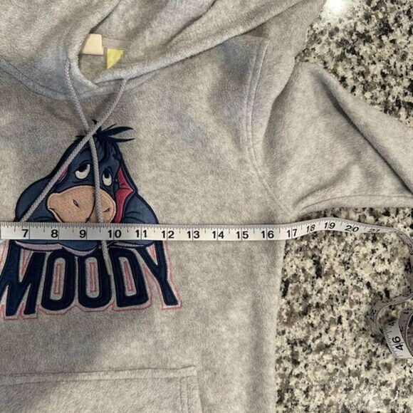 Disney Fleece Eeyore Moody Hoodie Sweatshirt Top‎ Gray Size Small - Picture 7 of 7